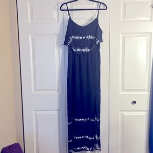 Women's maxi dress. Slit on side. Blue/white color. Size L. Great condition.